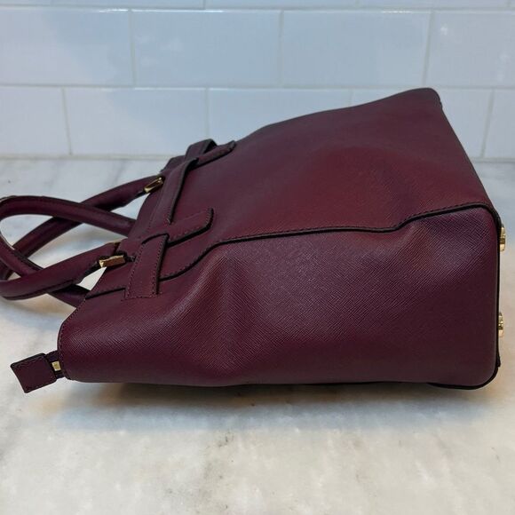 Michael Kors Hamilton Traveler Studded Satchel Saffiano Leather Bag - Picture 7 of 16